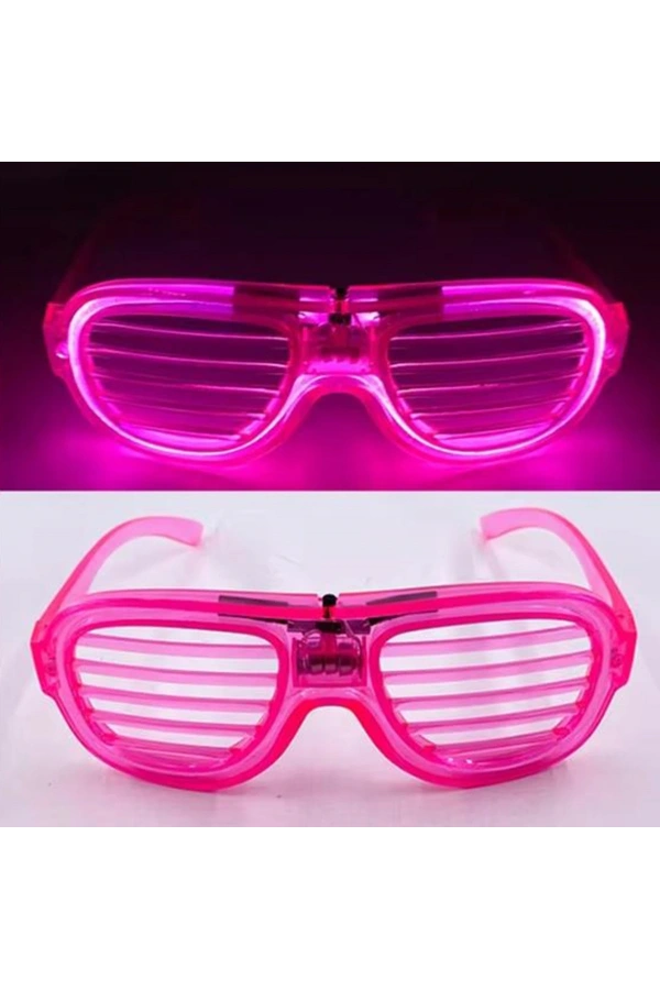Bidebuvar Pembe Led Işıklı Parti Gözlüğü - Neon 3 Modlu