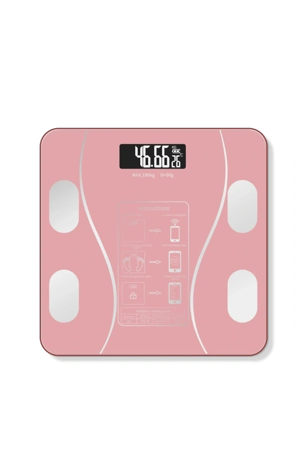 Bidebuvar Pembe Renk Bluetooth Özellikli Akıllı Tartı
