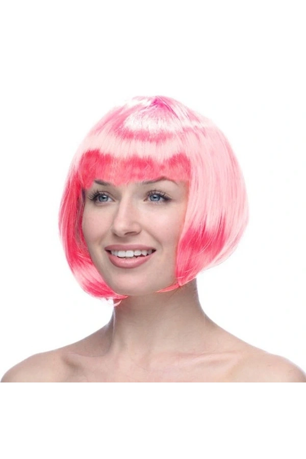 Bidebuvar Pembe Renk Peruk Küt Saç