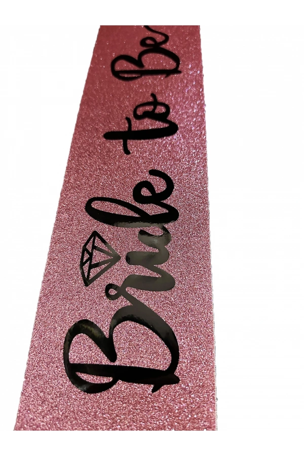 Bidebuvar Pembe Siyah Alyanslı Bride To Be Kuşak Kemer