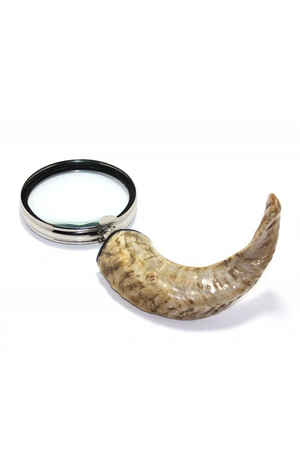 Bidebuvar Pirinç Boynuz Saplı Büyüteç Model 1