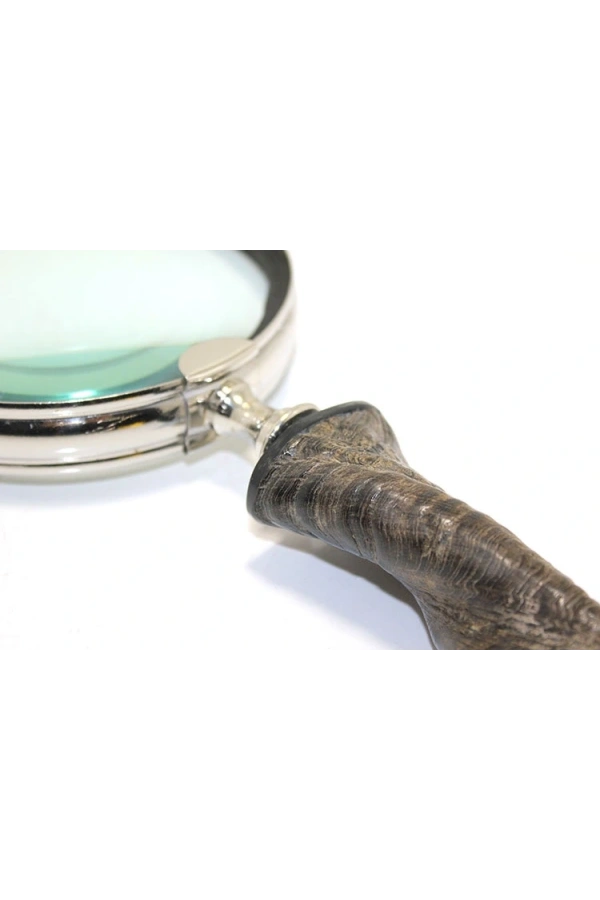 Bidebuvar Pirinç Boynuz Saplı Büyüteç Model 2