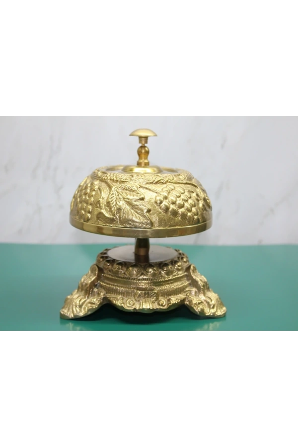 Bidebuvar Pirinç Masa Üstü Basmalı Çan