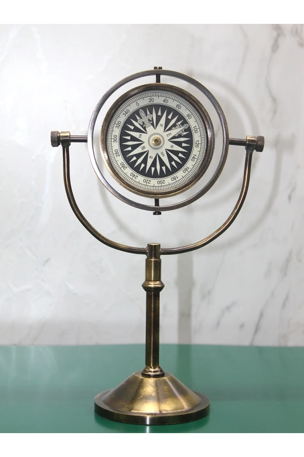 Bidebuvar Pirinç Masa Üstü Pusula Model 4