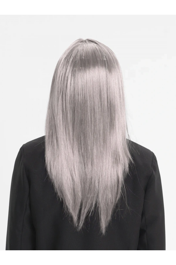 Bidebuvar Platin Gri Gümüş Uzun Parti Peruğu