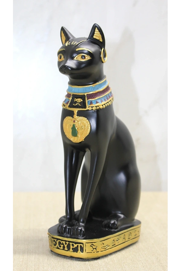 Bidebuvar Polyester Mısır Kedisi Figür Büyük Boy
