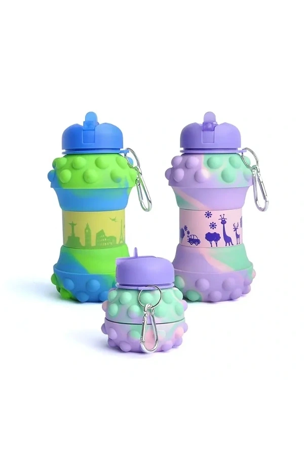 Bidebuvar Pop-It Detaylı Akordiyon Su Şişesi