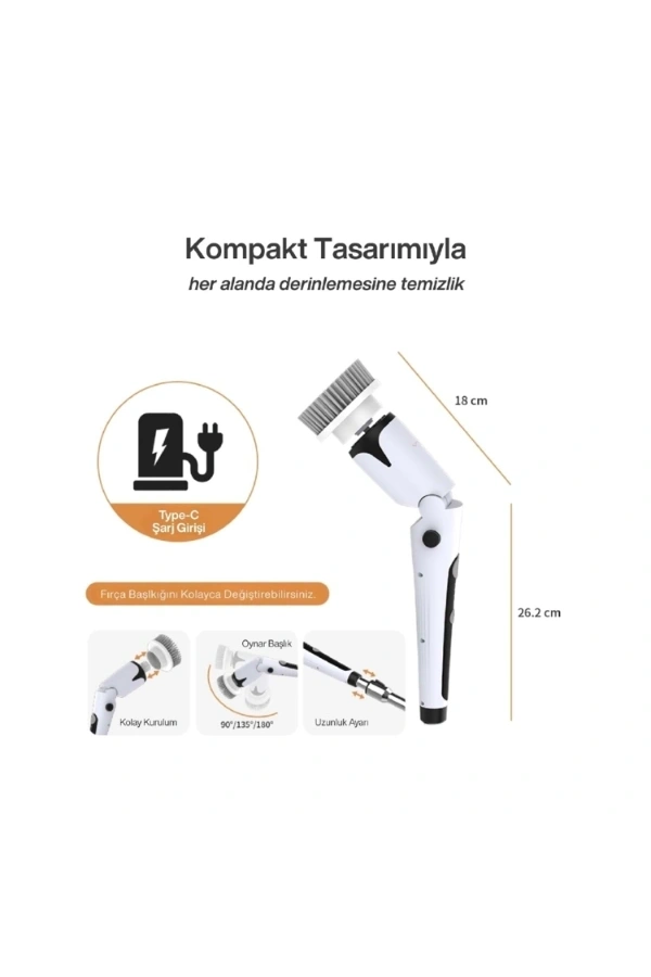Bidebuvar Portatif Şarjlı Temizleme Fırçası