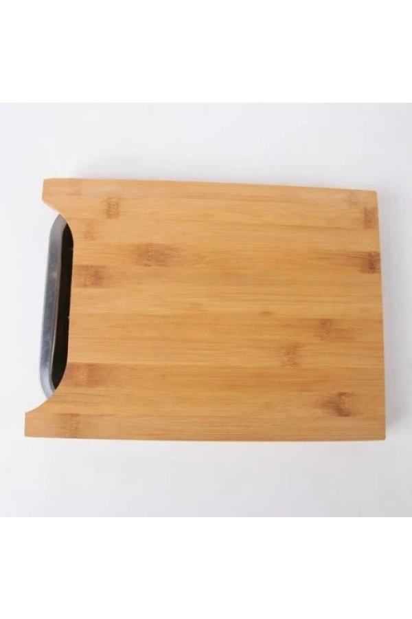 Bidebuvar Pratik Tepsili Ahşap Kesme Tahtası