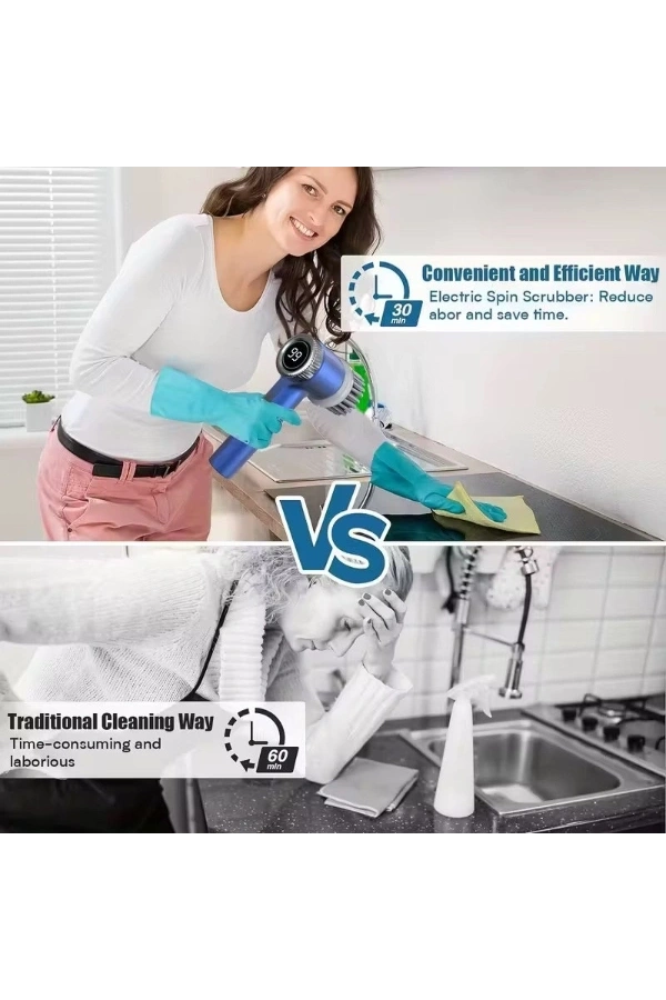 Bidebuvar Profesyonel 5’i 1 Arada Şarjlı Temizlik Fırçası