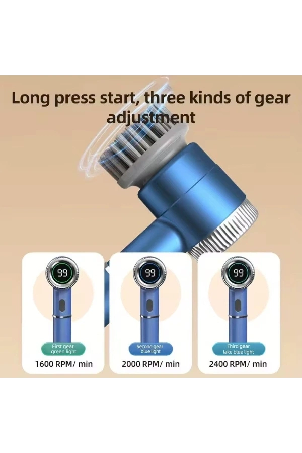 Bidebuvar Profesyonel 5’i 1 Arada Şarjlı Temizlik Fırçası