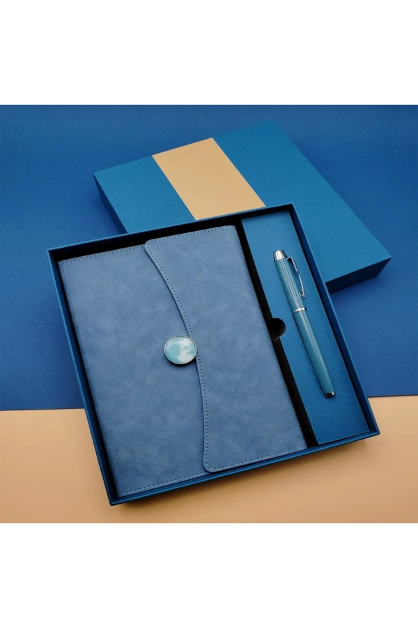 Bidebuvar Promosyon Defter Kalem Seti Mavi Renk
