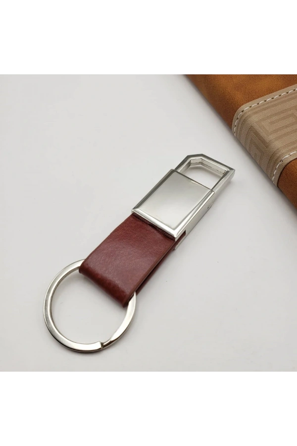 Bidebuvar Promosyon Derili Metal Anahtarlık