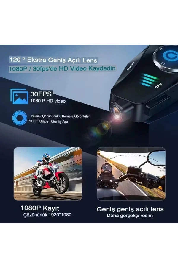 Bidebuvar Q28 Kameralı Motosiklet Kask Kulaklığı