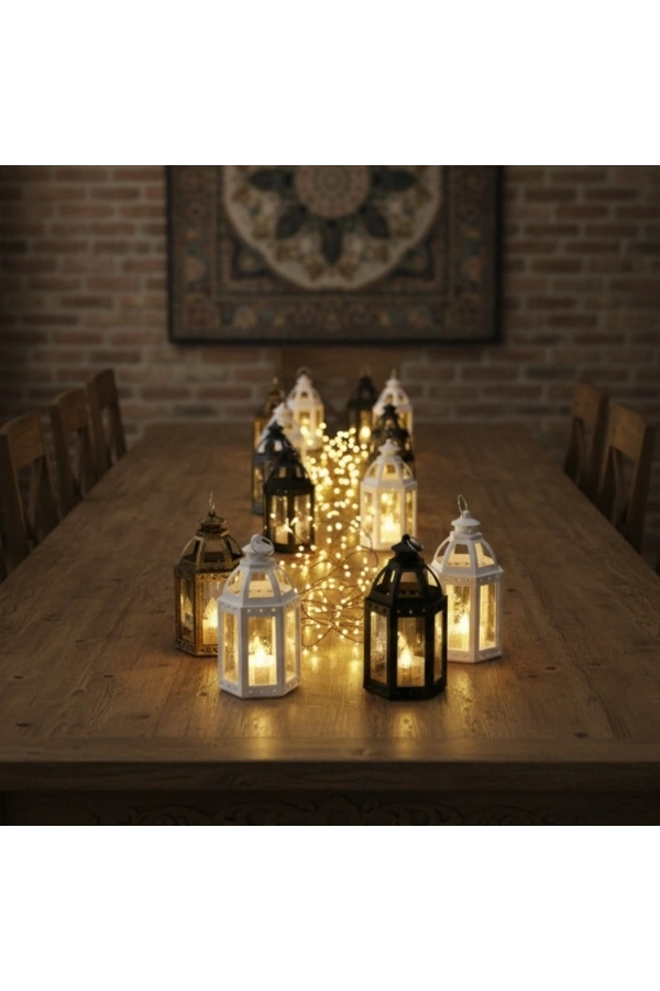 Bidebuvar Ramazan Temalı Büyük Altıgen Açık Kubbe LED Lamba