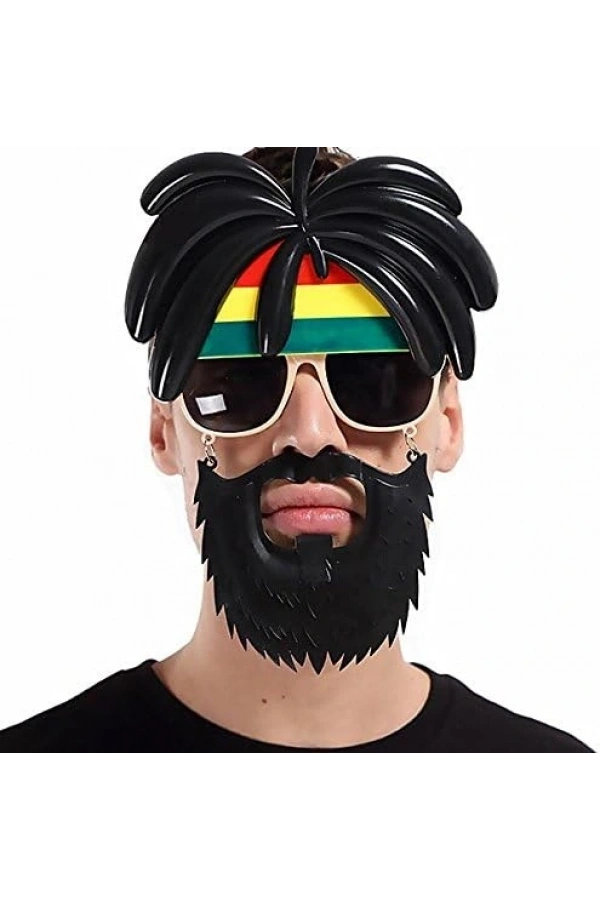 Bidebuvar Rasta Peruklu Bob Marley Parti Gözlüğü