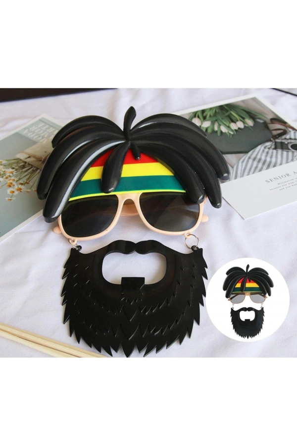 Bidebuvar Rasta Peruklu Bob Marley Parti Gözlüğü