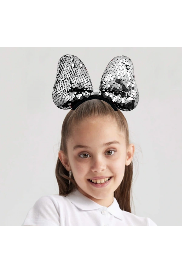 Bidebuvar Renk Değiştiren Pullu Payetli Fiyonk Parti Tacı