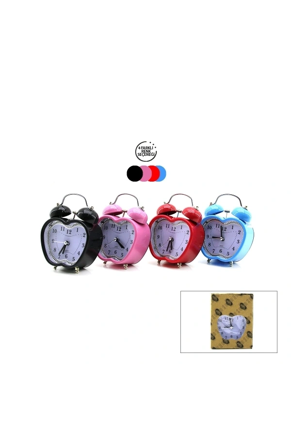 Bidebuvar Renkli Kalp Masa Çalar Saati