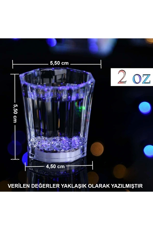 Bidebuvar Renkli Led Parlayan Fiber Optik Glow Işıklı Bardak 1 Adet