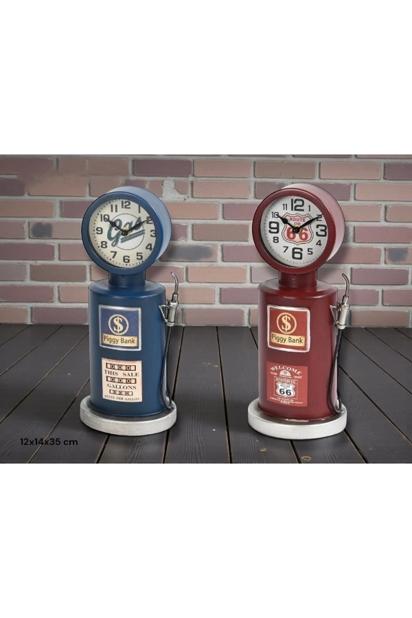 Bidebuvar Retro Benzin Pompası Tasarımlı Masaüstü Saat