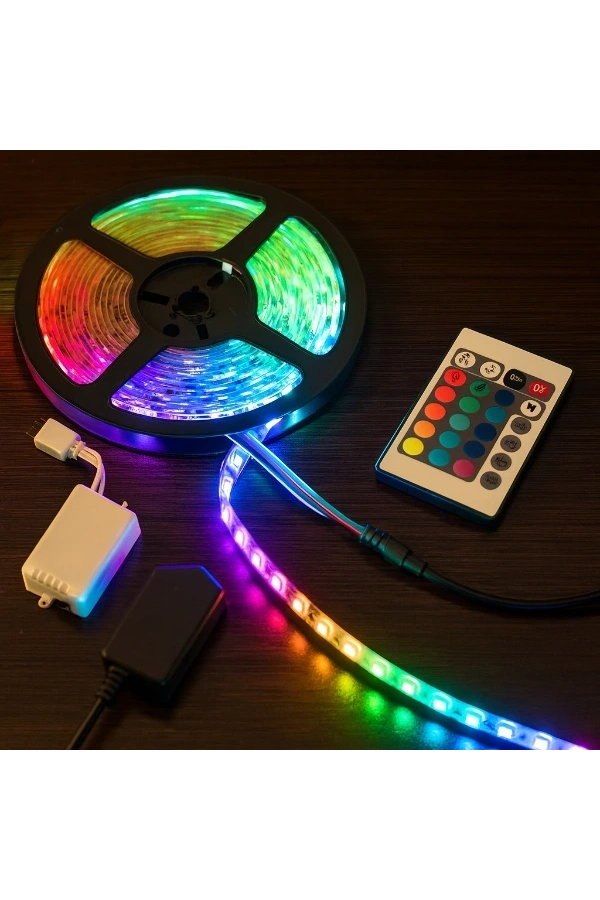 Bidebuvar RGB Şerit 54 LED Kumandalı USB Bağlantılı