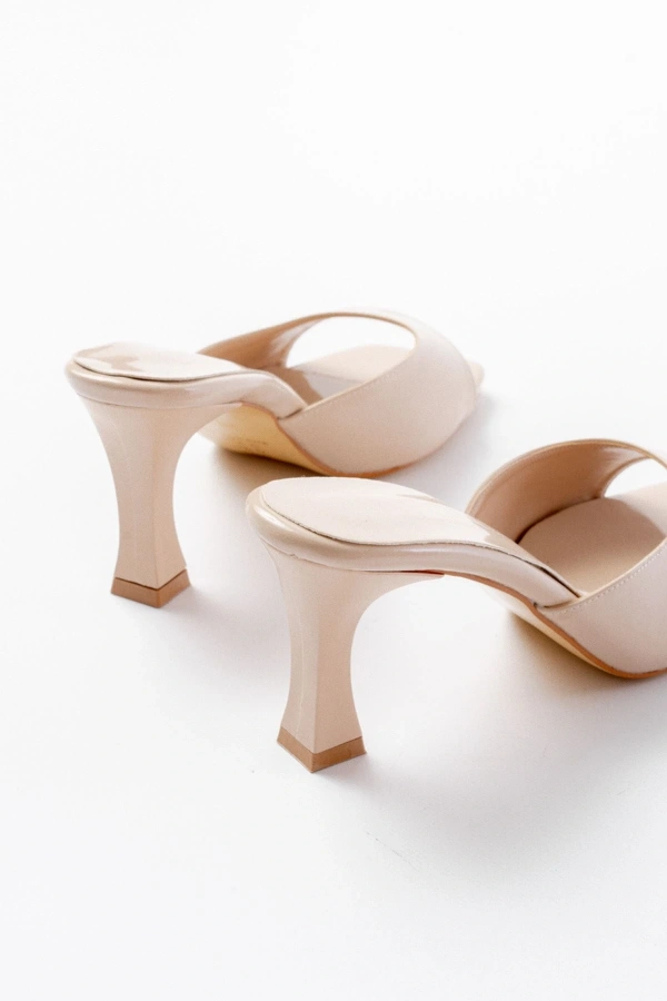 Bidebuvar S-617 Bej Rugan Günlük Topuklu Kadın Terlik