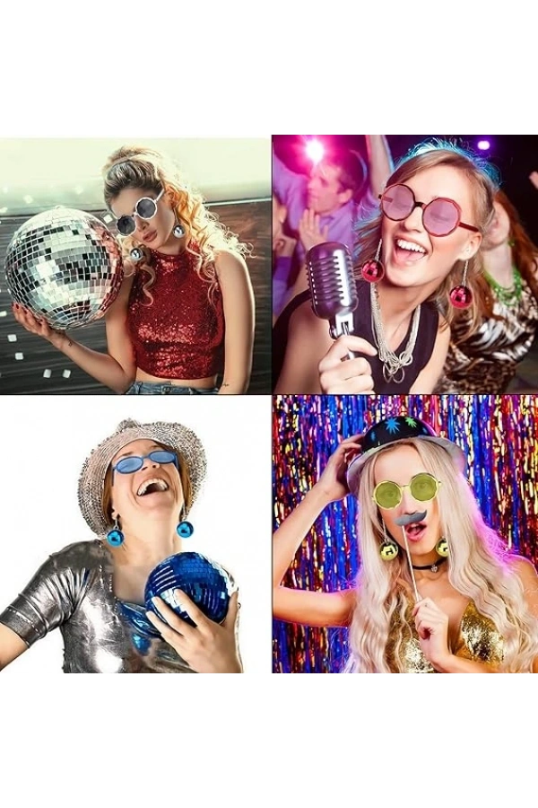 Bidebuvar Sallanan Disko Top Küpeli Gözlük
