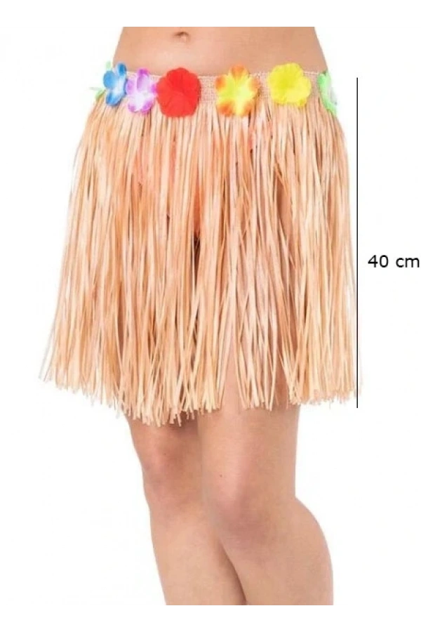 Bidebuvar Saman Renk Püsküllü Hawaii Luau Hula Etek