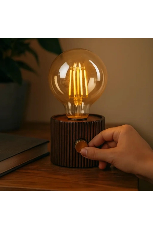 Bidebuvar Şarjlı Dekoratif Masa Lambası - Kademesiz Dimmer - Type-C Bağlantılı