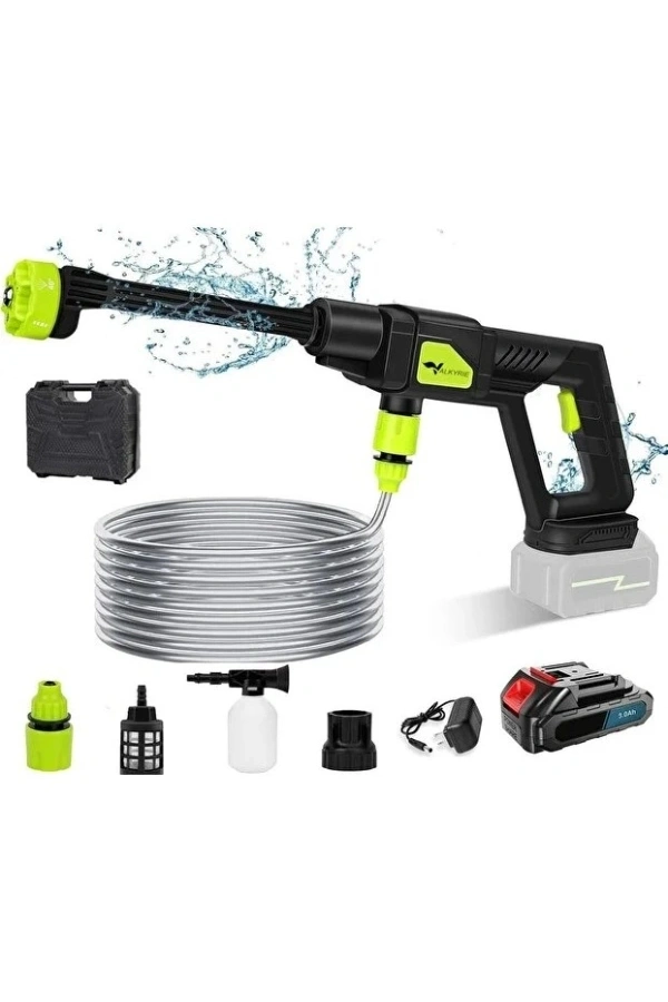 Bidebuvar Şarjlı Kablosuz Yüksek Basınçlı Oto Yıkama Makinesi