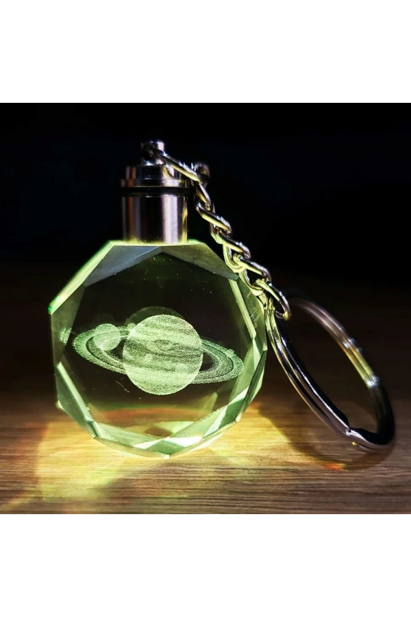 Bidebuvar Satürn Gezegen Tasarım Işıklı Anahtarlık