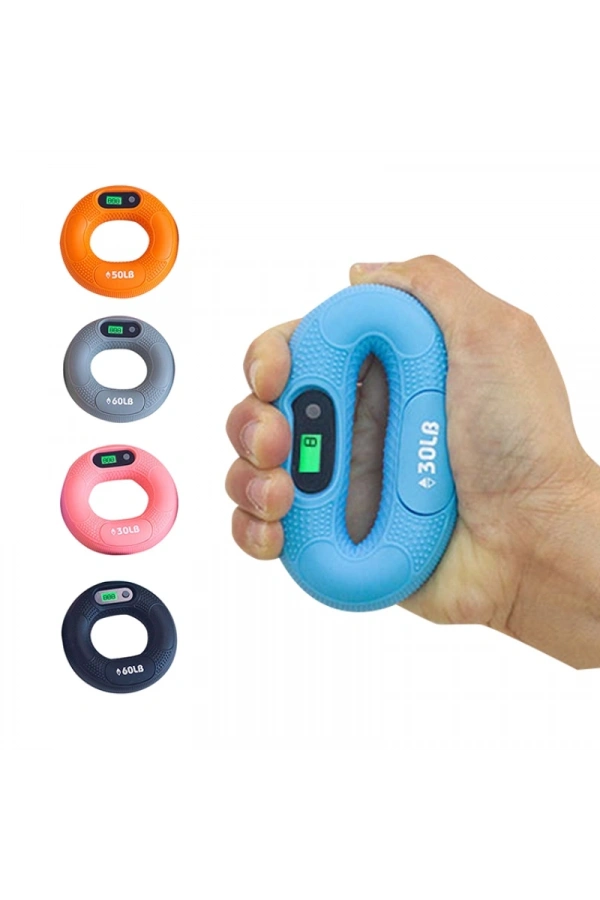 Bidebuvar Sayaçlı El Güçlendirme Halkası - Akıllı Egzersiz Aleti - 30 LB