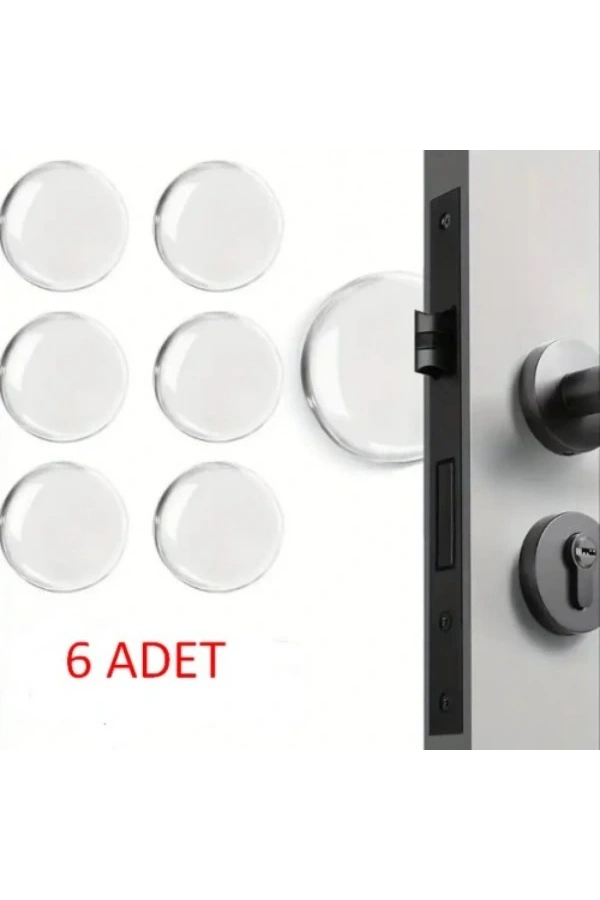 Bidebuvar Şeffaf Silikon Mobilya ve Kapı Durdurucu Darbe Pedi 6lı Set