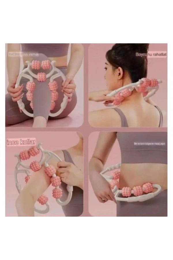 Bidebuvar Selülit Masaj Aleti 9 Tekerlekli Lenf Drenaj Rulosu