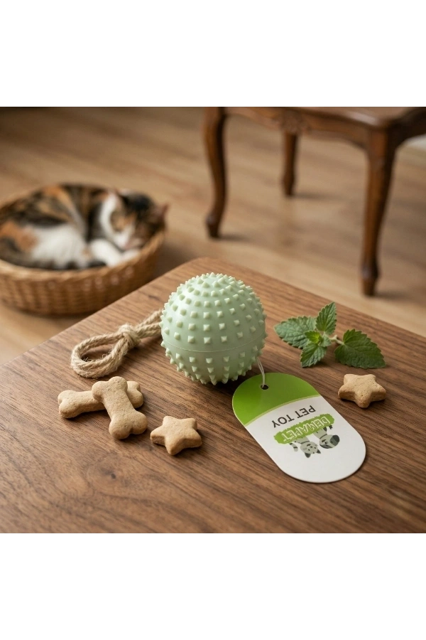 Bidebuvar Sesli Dikenli Evcil Hayvan Oyuncak Topu