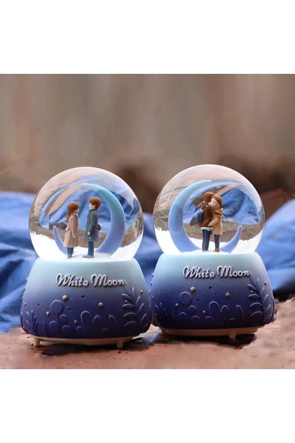 Bidebuvar Sevimli Çift Pilli Işıklı Kar Küresi