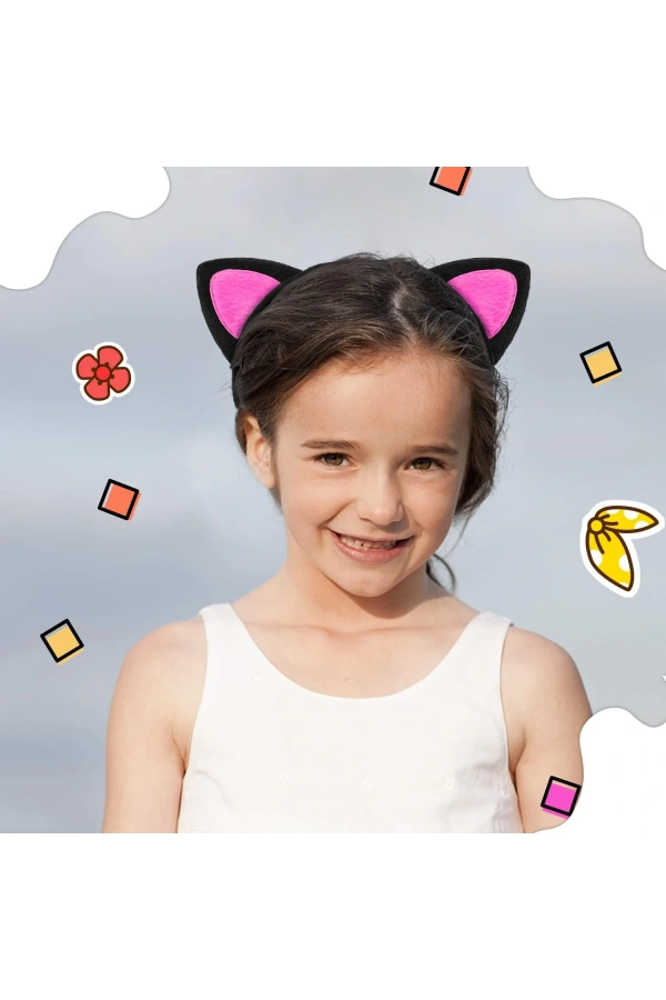 Bidebuvar Sevimli Kedi Kulak Pofuduk Kedi Taç Şeker Pembe