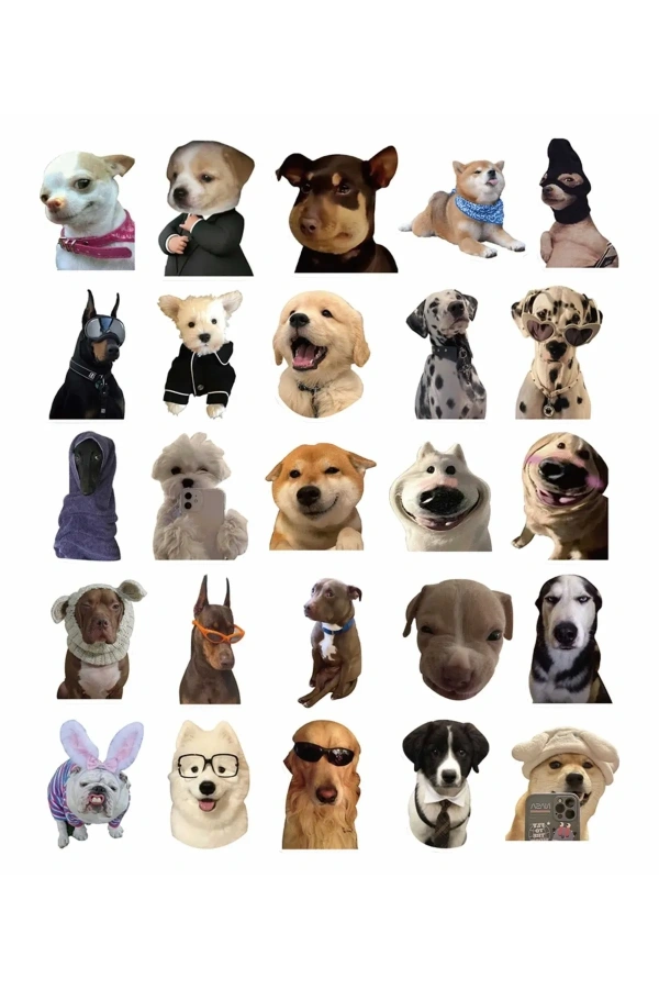 Bidebuvar Sevimli Köpek Çıkartmaları Laptop Notebook Tablet Sticker Seti
