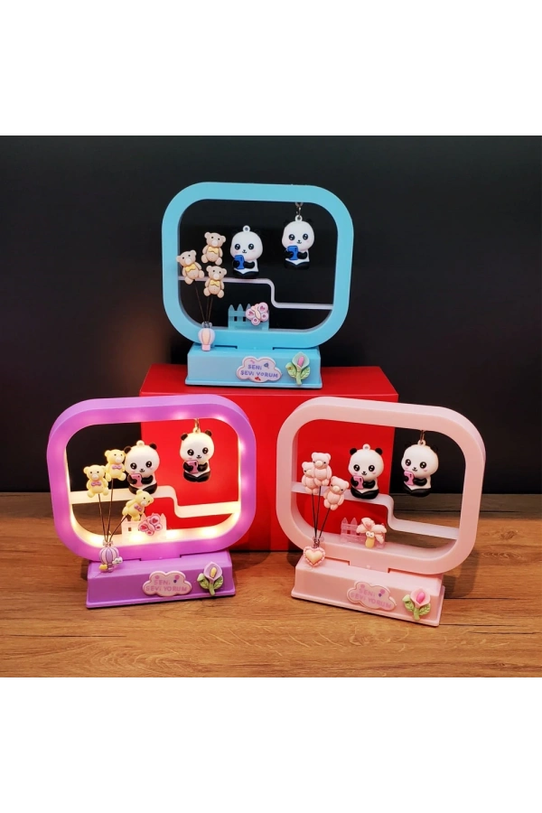 Bidebuvar Sevimli Müzikli Panda Dekoratif Işık