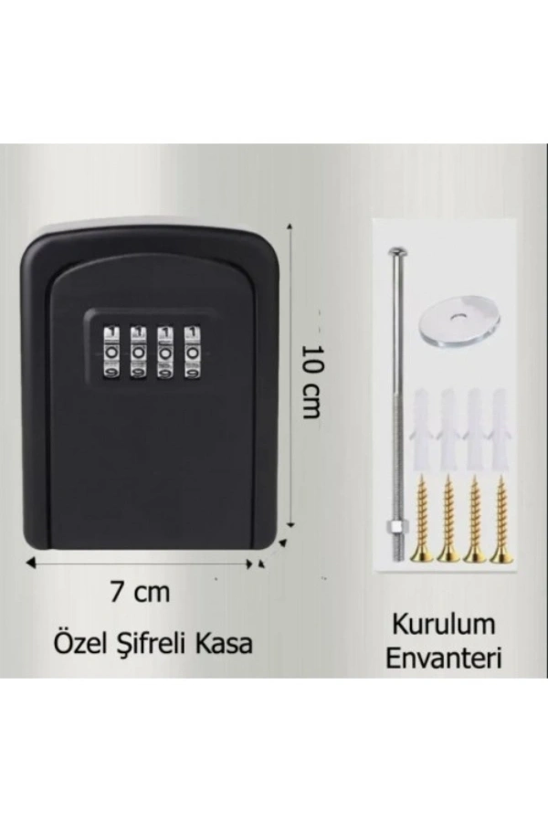 Bidebuvar Şifreli Anahtar ve Eşya Saklama Güvenlik Kasası