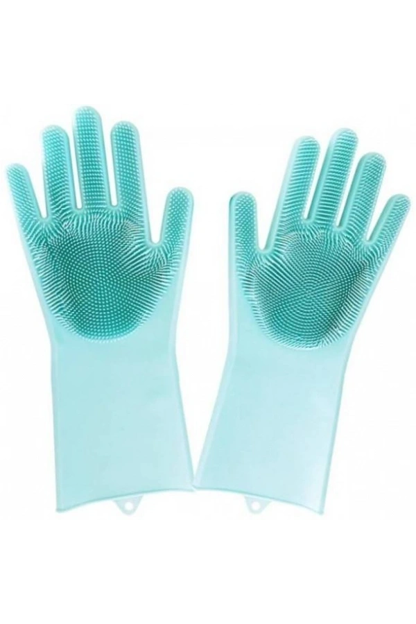 Bidebuvar Sihirli Isıya Dayanıklı Silikon Çok Amaçlı Bulaşık Eldiven Fırçası Magic Gloves