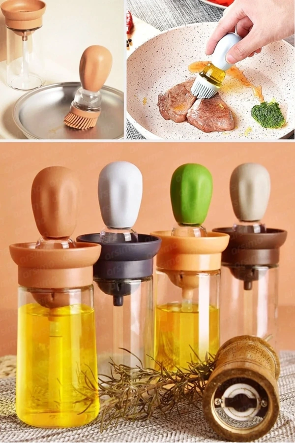 Bidebuvar Silikon Hazneli Fırçalı Yağdanlık