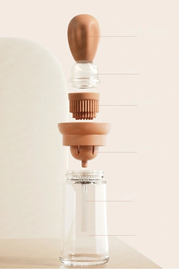 Bidebuvar Silikon Hazneli Fırçalı Yağdanlık