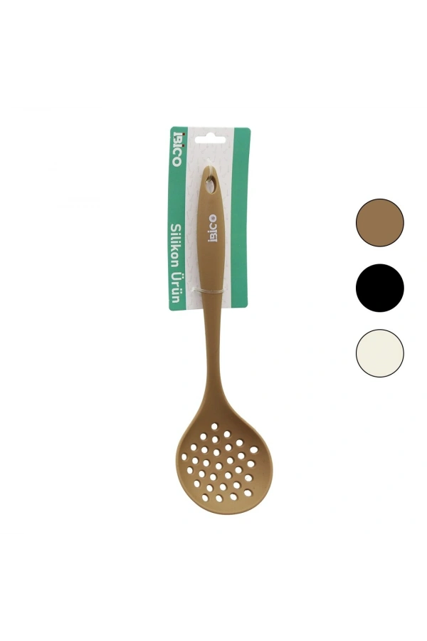 Bidebuvar Silikon Kevgir - 28.5 cm Boyut - Renkli Silikon Saplı