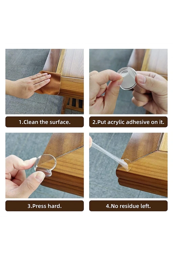 Bidebuvar Silikon Şeffaf Masa Kenarı Köşe Koruması
