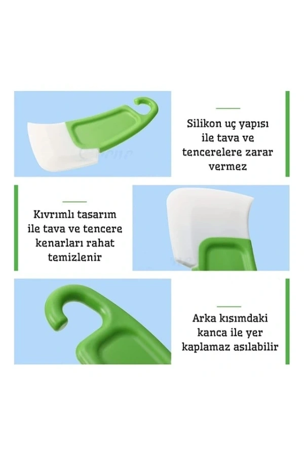 Bidebuvar Silikon Uçlu Bulaşık Temizleme Kazıyıcı Spatula