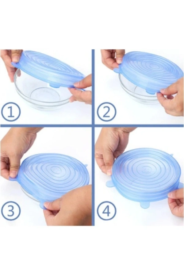 Bidebuvar Silikon Yemek Saklama Kapak Seti 6 Adet