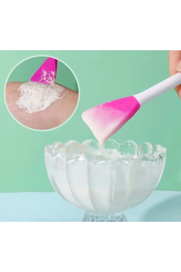 Bidebuvar Silikon Yüz Temizleme Fırçası ve Maske Uygulama Spatulası