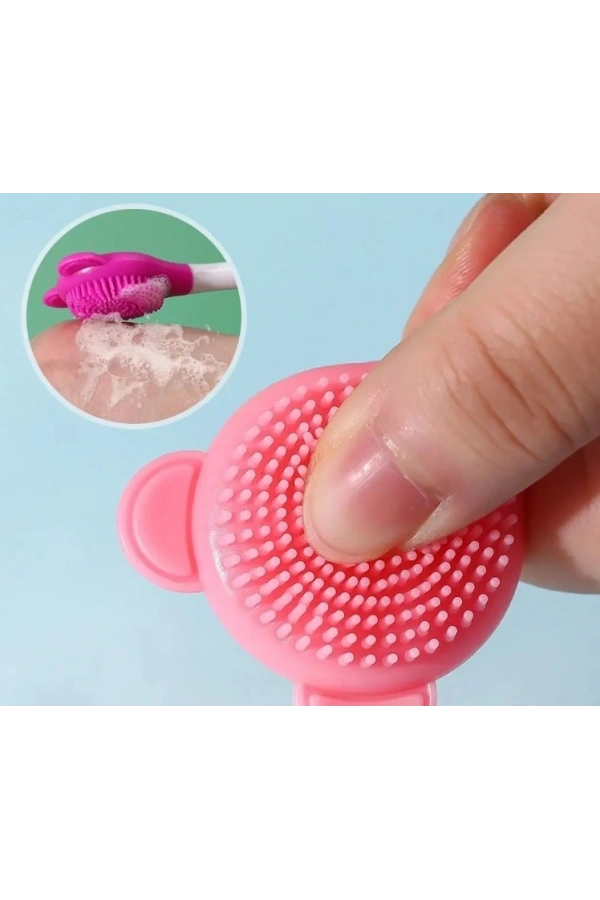 Bidebuvar Silikon Yüz Temizleme Fırçası ve Maske Uygulama Spatulası